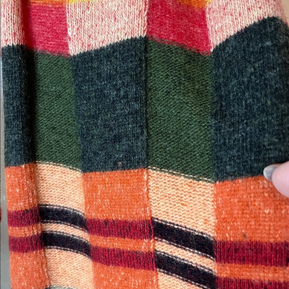🌻Echo Merino Cashmere, Angora Wool Multicolor Striped Plaid Scarf - Picture 5 of 6